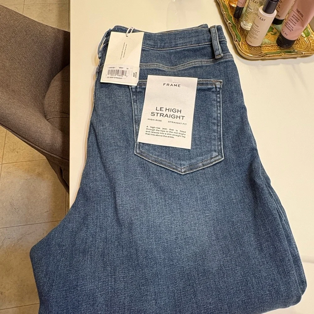 Frame Denim le high Straight Jeans, size 34 - Picture 6 of 7